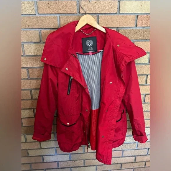 Vince Camuto Red Windbreaker Soft Shell Zip Up Jacket Women’s Size Large - Picture 3 of 10
